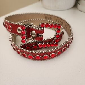 b.b. Simon Red Swarovski Crystal Kids Belt